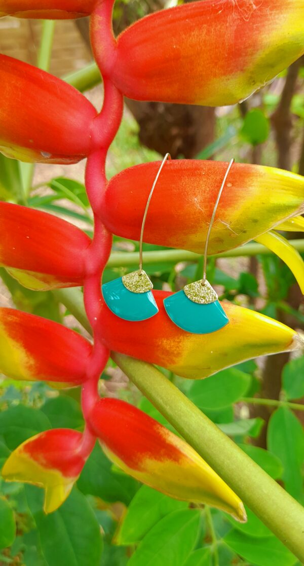 Boucle d'oreille Gold Filled Collection Joïa émail Turquoise